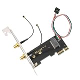Xiwai Kabelloser Netzwerkkartenadapter NGFF A/E-Key WiFi-Karte auf M.2 NGFF Key-M NVME SSD-Adapter für AX200 WiFi 6 Bluetooth 5.1