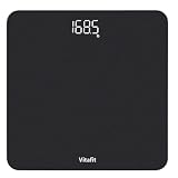 Vitafit Personenwaage Digital, Hohe Genauigkeit 0,05kg durch Unser Professionelle Fabrik Seit 2001,Waage Personen mit LED und Step-On, Körperwaage mit 182kg, Silberschwarz Sprü