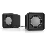 Speedlink TWOXO Stereo PC Speaker - aktive PC Lautsprecher mit 3,5mm Klinkenstecker, kleine PC Boxen für Desktop, Notebook, Laptop, schw
