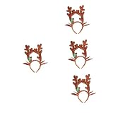 4 Stück Hirschgeweih Stirnband halloween heeloween Fest Rentiergeweih für Hund Stirnband machen Herrenbekleidung Weihnachtsstirnband für Kinder weihnachtliche Kopfbedeckungen Brown LIFKOME