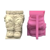 Hosen Gips Silikonform Sukkulenten Beton Blumentöpfe Vase Gips Zementform Stift Kerzenhalter Formen Dek