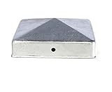 Pfostenkappe Pyramiden Form für 7x7cm Pfosten aus feuerverzinktem Stahl von bamb
