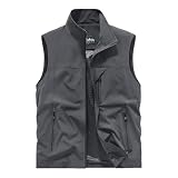 Outdoor Weste Herren Anglerweste mit Viele Taschen Utility Weste Softshell Jacke Funktionsjacke Freizeitjacke Leicht Schnelltrocknend Multifunktional für Jagd Angeln Camping Sport G1