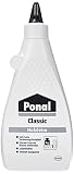 Ponal Classic, gebrauchsfertiger Holzleim mit hoher Verleimungsfestigkeit, Holzkleber für Montage-, Flächen- & Fugenverleimungen, transparenter Bastelleim, 1x550g