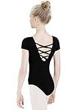 tanzdunsje Ballettanzug Mädchen Ballett Trikot Kinder, ballett body TanzBody Turnanzug Gymnastikanzug Trikot für Kinder Damen, 150 Schw