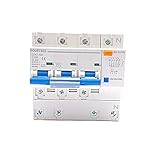 GANDE 1 Stück Reststromschutzschalter DZ47-100LE mit Überstrom- und Auslaufschutz RCBO 1P+N 2P 3P+N 4P (Size : 4P, Color : 125A)