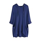 HOOUDO Tages Angebote Sale Leichter Hoodie für Damen, Langarmshirts, lässige Sweatshirts, übergroße Pullovershirts, lockere Tunikashirts mit Tasche Kleid Damen Winter Festlich Mein Bestellung S