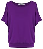 Van Der Rich ® - Oversize T-Shirt mit Fledermausärme - Damen(Violett, XXL)