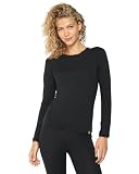 DANISH ENDURANCE Merinowolle Langarm Shirt Damen, Premium Thermo-Unterwäsche, Skiunterwäsche, Temperaturregulierendes Funktionsshirt, für Damen, Schwarz, S