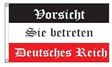 Stormflag Deutsches Reich Kaiserreich Flagges 2x3ft Flagge Deutschland Vorsicht Sie betreten deutsches Reich Fahne 60x90cm Polyester Pongee 90g mit Ösen mit Doppelnadel g