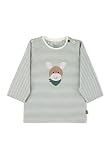 Sterntaler Baby Jungen Langarmshirt Baby GOTS Langarm-Shirt gestreift - Baby Shirt Langarm - mit Esel Stickerei und Knopf - grün, 74