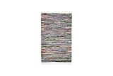 andiamo Boho Teppich Multi aus 100% Baumwolle - handgewebter Flickenteppich mit Fransen Fleckerlteppich Teppich bunt 50 cm x 80