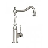 Copa Design Küchenarmatur Retro Matt Gebürstet | Edelstahl Wasserhahn Vintage Landhausstil | Spültischarmatur Mischbatterie Waschbecken Küche | Einhebelmischer 360° Drehb