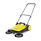 Kärcher Kehrmaschine S 4 Twin (Max. Flächenleistung: 2400m²/h, 2 Seitenbesen, Kehrbehälter: 20 l, Arbeitsbreite: 680 mm, platzsparende Verstauung, höhenverstellbarer Schubbügel), Faltb