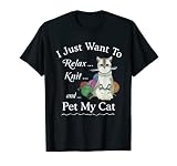 Lustiges Strickshirt 'I Just Want to Relax Knit Pet My Cat' T-S