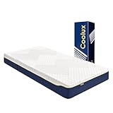 Coolux Sleep Schaum Matratze 90x200 cm Orthopädische 7-Zonen Kaltschaummatratze, Härtegrad 3 (H3), Öko-Tex Zertifiziert, Höhe 18 cm, 3-in-1 Ergonomische R