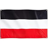 Runesol Deutsche Reichsflagge, 91 x 152 cm, 4 Ösen, eine in jeder Ecke, dreifarbig, Deutsches Wappen, Deutscher Adler, Premium Fahne für drinnen und draußen, satte Farben, German Emp