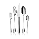 WMF Merit Edelstahl Besteck Set 6 Personen, Essbesteck Set 30 teilig, Hohlheftmesser, Cromargan protect poliert, kratzbeständig, spü