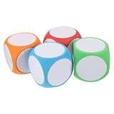 Gadpiparty 4 Stück Leere Schaumstoffwürfel Geschichtenwürfel Für Klassenzimmer Ja Abgerundete Schaumstoffwürfel Klein Trocken Abwischbarer Blockwürfel Löschbarer Würfelschaum W