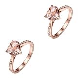 DEARMAMY 2St Verlobungsringe graceling dirndl elegant die ring sauf trauzeugengeschenke damen ring Herzringe aus Roségold Zirkonia-Bandring Damenringe Eheringe Frauenringe G