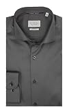 ETERNA Super Slim Cover Shirt Langarm 67cm | Reine Baumwolle | Kentkragen| bügelfrei| Uni Grau Gr. 41