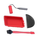 Holzleim-Auftragsgerät,Handroller Mit Kleber Tablett, Leimroller Mit Auftragsschale & Handwerkzeug | Inklusive Pinsel & Spachtel, Tragbar & Wiederverwendbar, Holzleim-Set Fü