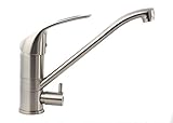 Küche Armatur mit Maschinenanschluss Geräteanschluss Küchenarmatur Einhebelmischer Wasserhahn küche armatur (Langhebel, Nickel-Gebürstet)