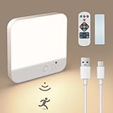 LED Deckenleuchte mit Bewegungsmelder - Lampe mit Bewegungsmelder Innen, Flach Deckenleuchte mit 3 Modi, Dimmbarm, Aufladbar, Fernbedienung für Schlafzimmer, Treppe, Hauswirtschaftsraum, Garag