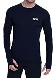 TCA Herren Stamina Langarmshirt- Leichtes Langarm Laufshirt - Dunkelblau, L