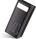PDBEST Ehrlich 40000 mah Power Bank: Großer Kapazität Portable Charger - 18W PD USB-C Schnellladegerät mit 3 Ausgängen und 3 Eingängen, Externer Akku für iPhone iPad usw