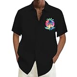 Lässige Herrenhemden – Strandurlaub, Hawaii-Hemd, Urlaubsoberteil mit Knopfleiste, einfarbig, stilvolle Urlaubs-Outfits, schnell trocknend, atmungsaktiv, kurzärmelig, Sport-Top, großzügige Passform,
