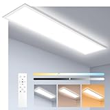 Oraymin LED Panel 120x30 Dimmbar, LED Deckenleuchte mit Fernbedienung, 40W 4400LM Deckenlampe mit Speicherfunktion, 3000K-6500K Deckenpanel als Schlafzimmerlampe, Wohnzimmer Lamp