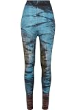 Urban Classics Damen TB3656-Ladies Cotton Tie Dye High Waist Leggings, Black, S