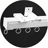 Robuste Gardinenstangen aus Aluminium, 1,5 m, 5 m, Decken- oder Wandmontage, Raumteilerstange (weiß)