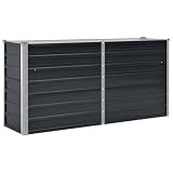 vidaXL Hochbeet Pflanzkübel Blumenkasten Garten Pflanzkasten Terrassen Gemüsebeet Gartenbeet Pflanzbeet Anthrazit 160x40x77cm Verzinkter S