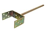 Pfostenträger U-Form mit Betonanker lang 400 mm verstellbarer Sockel 0-160 mm dicker Stahl 4 mm, verzink