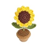 OAOAO Handgefertigter gehäkelter Sonnenblumentopf, gestrickte Sonnenblumen-Topfpflanzendekoration for Zuhause, Büro, Schreibtisch, künstliches Blumengeschenk for Frauen, Familie und Freunde, 13