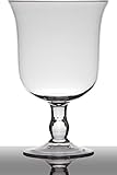 INNA-Glas Glasvase Glas Noelle auf Standfuß, Trichter - rund, klar, 24cm, Ø 15,5cm - Blumenvase - Deko V