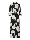 Y.A.S Damen YASSAVANNA Long Shirt Dress S. NOOS Kleid, Black/AOP:Mille, XL