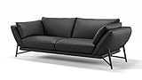 sofanella Leder Funktionssofa Estella 3-Sitzer Schwarz Sofa in 2 Größen bestellb