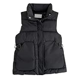 Generisch Black Week Angebote Fleecejacke Damen Herbstjacke Reißverschluss Ärmellos Kurz Daunenjacken Winter Warm Kurze Oberbekleidung Mit Kapuze Pelzweste Damen Kunstpelz Damen Übergangsjacke S