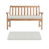 Rutschfestes Bankkissen für drinnen und draußen, 120 x 50 x 5 cm, vielseitiges Hollywoodschaukelkissen, Sitzkissen für Erkerfenster, Garten, Terrasse, lange Stühle, Weiß