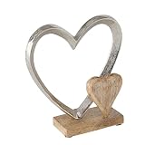 BOLTZE Dekoaufsteller Carolyn Aluminium Silber 22x18 cm, Tischdeko, Geschenk, H