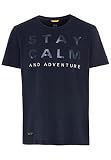 camel active Herren Kurzarm T-Shirt aus Bio-Baumwolle Dunkelblau menswear-L