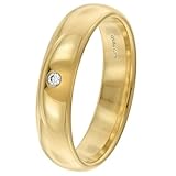 trendor Damenring Gold 375 mit Diamant klassischer Diamantring für Frauen Gold-Ring Brillantring 21213-55 Ringgröße 55/17,5