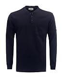 TICOMELA FR Shirts für Herren Flammhemmendes Hemd NFPA2112/CAT2 7oz feuerhemmende Herren Langarm Henley Shirts, Schwarz, XX-Larg