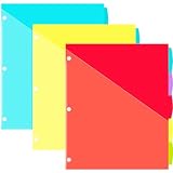 INFUN 5 Registerkarten aus Kunststoff mit Vordertaschen, 3 Sets, 15 mehrfarbige Ordner-Trennblätter mit Registern für Ordner, 5 Registerkarten mit T