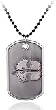 ZIAFRPN Call of Duty Ghost Dog Tag Halskette, Militärstil Anhänger mit schwarzer Kugelkette, Metall Charm für Gaming Fans, 3.5, Edelstahl, Ab