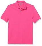 Amazon Essentials Herren Piqué-Poloshirt aus Baumwolle, Schmale Passform, Intensive Rosa, XL