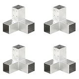 Xichuzi Pfostenverbinder 4 STK Holzverbinder, Pfosten, Pfostenverbinder, Pfostenecke, Balkenverbinder, Balkenschuhe, Y-Form Verzinktes Metall 71 x 71